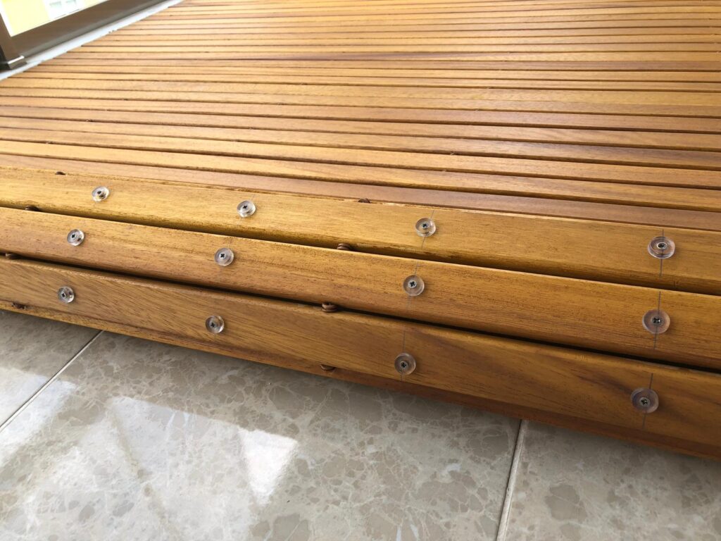 rulo deck katlanabilir ızgara iroko ağacı
